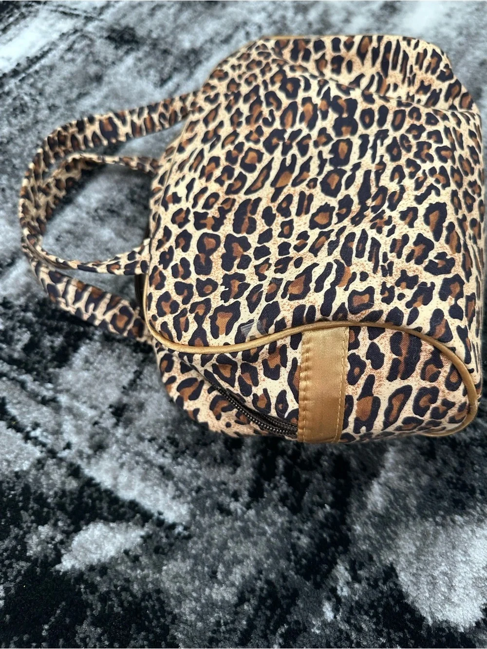 Leopard Print Cosmetic Bag Set - Brown & Black